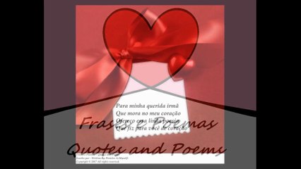 Para minha querida irmã, que mora no meu coração, você é especial! [Poesia] [Frases e Poemas]