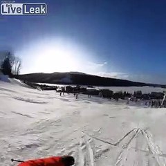 Download Video: Cet animal dévale la piste de ski entre les skieurs !