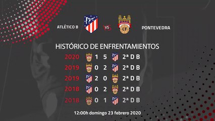 Previa partido entre Atlético B y Pontevedra Jornada 26 Segunda División B
