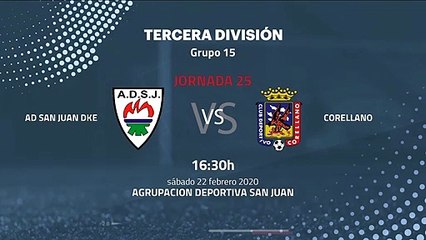 Previa partido entre AD San Juan DKE y Corellano Jornada 25 Tercera División