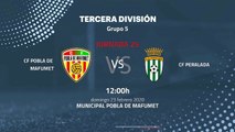 Previa partido entre CF Pobla de Mafumet y CF Peralada Jornada 25 Tercera División