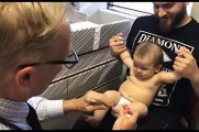 Doctor get injection to a small baby/very funny video