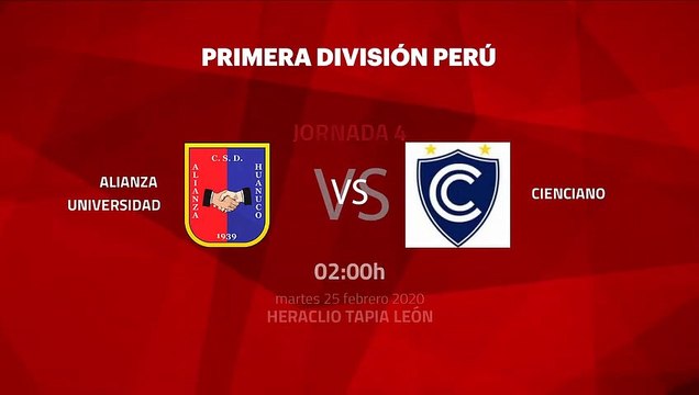 Previa partido entre Alianza Universidad y Cienciano Jornada 4 Perú - Liga 1 Apertura