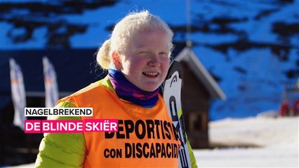 Deze skiër heeft geen zicht nodig