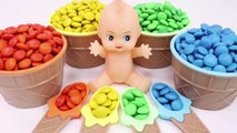 Learn Colors Baby Doll MandMs Chocolate Finger Family Song Surprise Toys Video