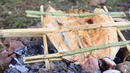 Cambodian food - Grilled salty fish - ត្រីប្រលាក់អាំង - ម្ហូបខ្មែរ