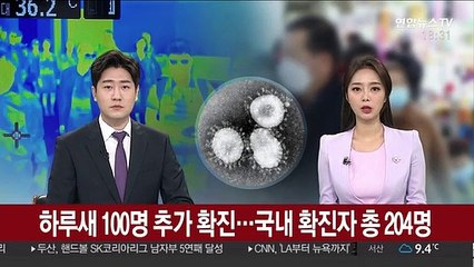 Скачать видео: 하루 새 100명 추가 확진…국내 확진자 204명으로 급증