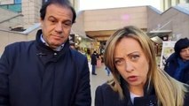 Giorgia Meloni: Visita al Mercato Trionfale con Maurizio Leo, candidato del centrodestra alle elezioni suppletive di Roma per il Collegio 1 del prossimo 1° marzo.