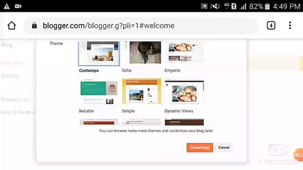 How to  create blog account.
