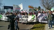 Más de mil agricultores se manifiestan en Mérida para reclamar precios justos