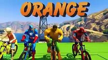 LEARN COLORS for Children W Spiderman and Superheroes Cycles Racing w Street Vehicles for Kids Ep 4