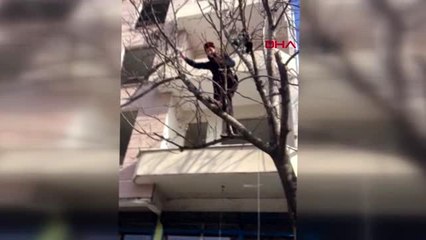 Malatya ağaçta kalan kediyi fotoğrafçı kurtardı