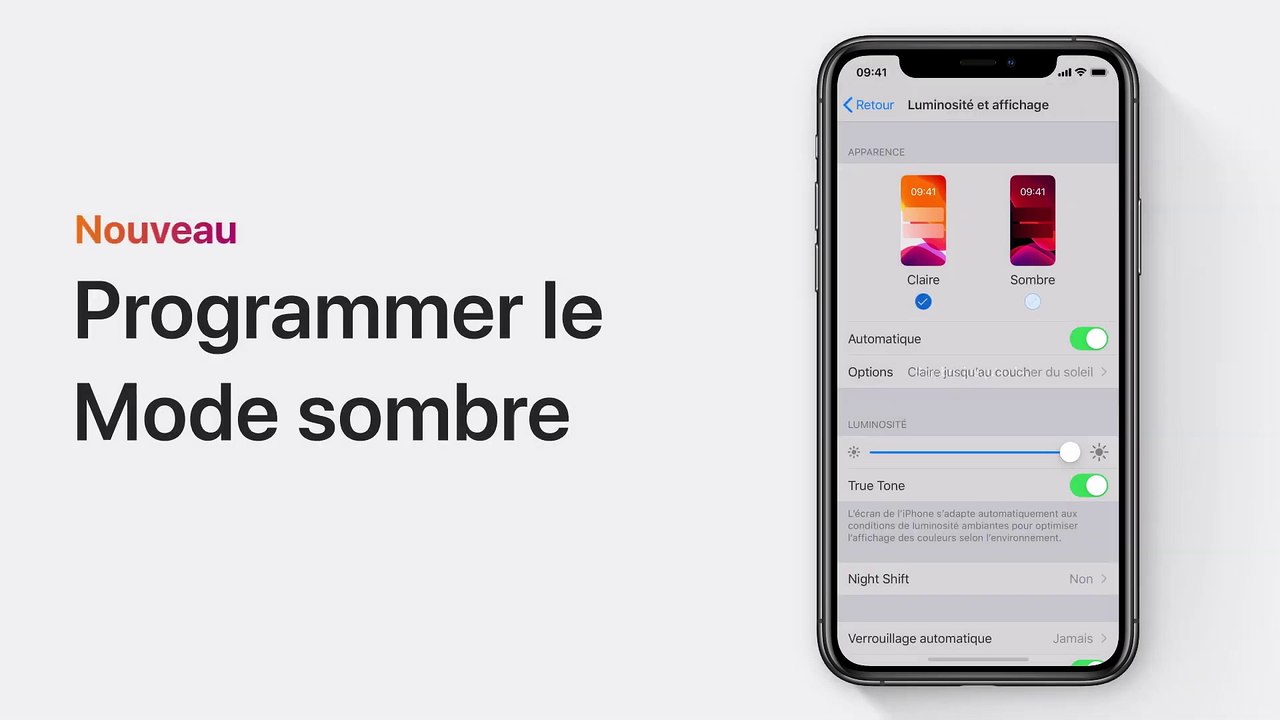 Comment programmer le mode sombre d'iOS