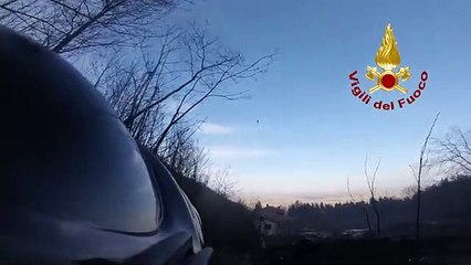 Envie (CN) - Incendio boschivo sul Mombracco (21.02.20)