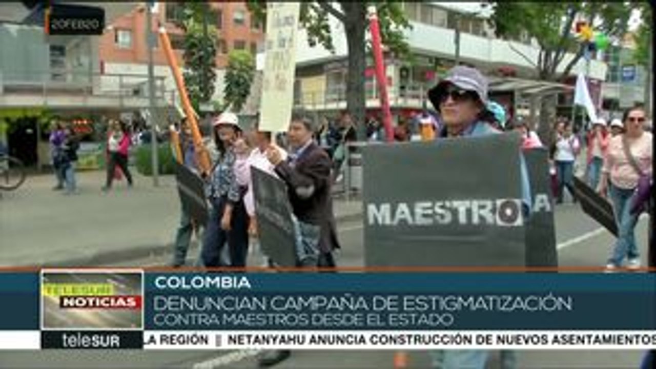 Docentes colombianos en paro nacional por garantías y seguridad