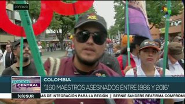 Maestros colombianos, en paro de 48 horas en exigencia de seguridad