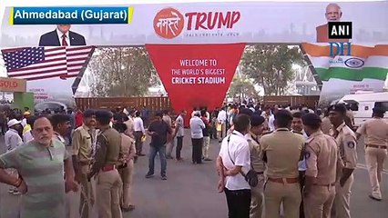 Motera Stadium all decked up to welcome President Trump