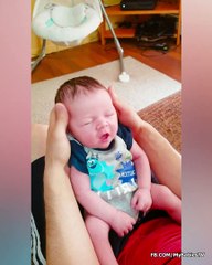 When Baby At Home Alone With Dad - TRY NOT TO LAUGH Challenge