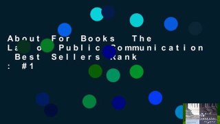 About For Books  The Law of Public Communication  Best Sellers Rank : #1