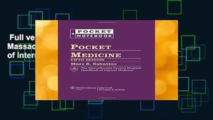 Full version  Pocket Medicine: The Massachusetts General Hospital Handbook of Internal Medicine