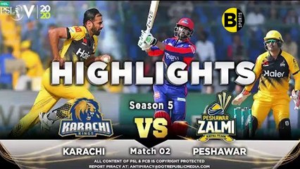 Karachi Kings vs Peshawar Zalmi - Full Match Highlights - Match 2 - 21 Feb 2020 - HBL PSL 2020 -BSports