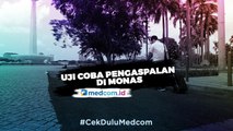 Uji Coba Pengaspalan di Monas untuk Formula E