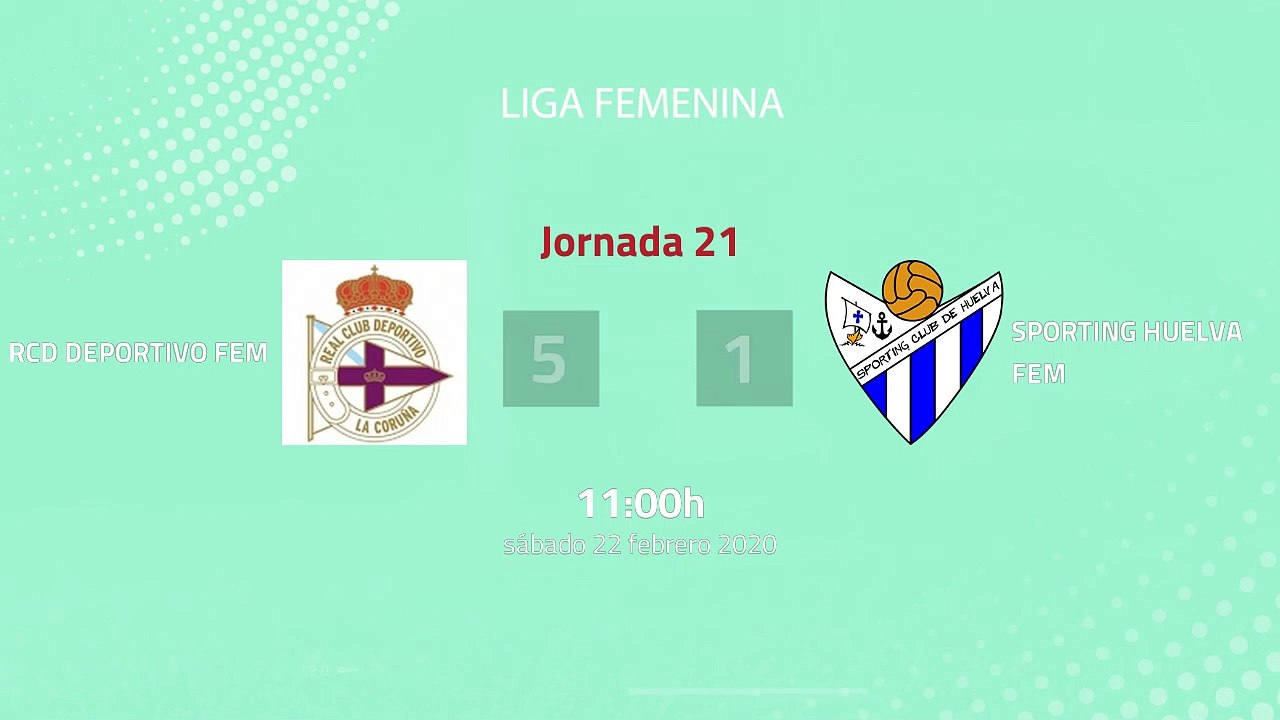 Resumen partido entre RCD Deportivo Fem y Sporting Huelva Fem Jornada 21 Primera División Femenina