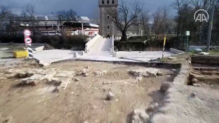 Edirne Yeni Sarayı'nın kapı duvarı gün yüzüne çıkarılıyor