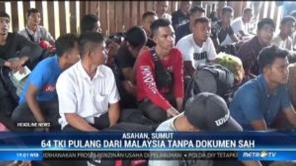 Kapal Tongkang Berpenumpang 64 TKI Ilegal dari Malaysia Diamankan di Perairan Asahan