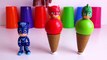 Learn Colors With Animal - Pj Masks Balls Ice Cream Cones , Learn Colors with Pj Masks Wrong Heads