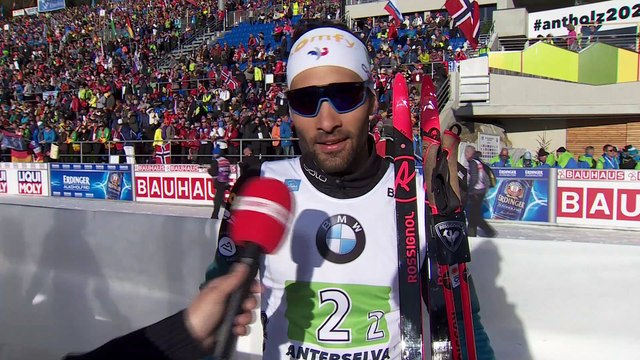 Les larmes de Fourcade après le sacre du relais - Biathlon - Mondiaux (H)