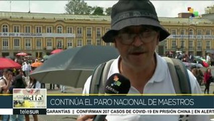 Avanza en Colombia segunda jornada del paro nacional de maestros