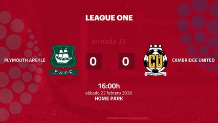 Resumen partido entre Plymouth Argyle y Cambridge United Jornada 35 League Two