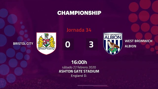Resumen partido entre Bristol City y West Bromwich Albion Jornada 34 Championship