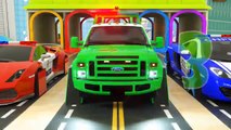 Learn Shapes With Police Car Assembly Rectangle Tyres Magic Garage Cartoon for Toddlers