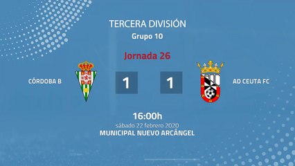 Resumen partido entre Córdoba B y AD Ceuta FC Jornada 26 Tercera División