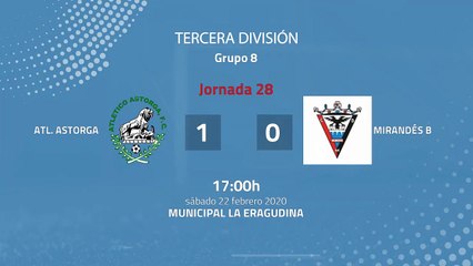 Resumen partido entre Atl. Astorga y Mirandés B Jornada 28 Tercera División