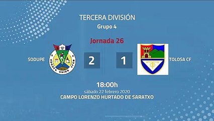 Resumen partido entre Sodupe y Tolosa CF Jornada 26 Tercera División