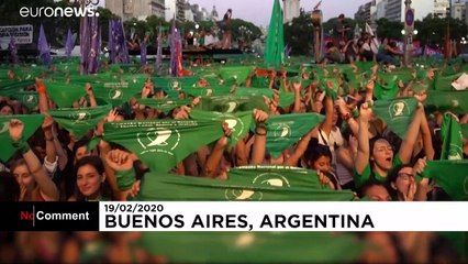 Thousands of women rally for abortion to be legalised in Argentina