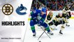 NHL Highlights | Bruins @ Canucks 2/22/2020