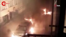 Fatih’te 9 araç kundaklandı, mahalle panik içinde sokağa döküldü