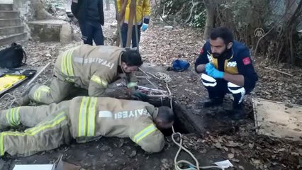 Kadıköy'de su kuyusuna düşen vatandaş kurtarıldı