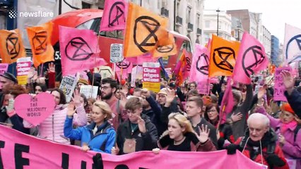 Extinction Rebellion hold "Enough is Enough" march in central London