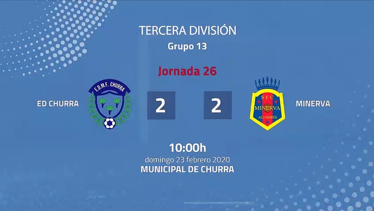 Resumen partido entre ED Churra y Minerva Jornada 26 Tercera División