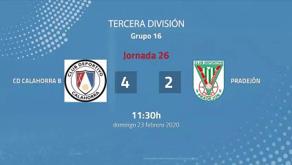 Resumen partido entre Cd Calahorra B y Pradejón Jornada 26 Tercera División