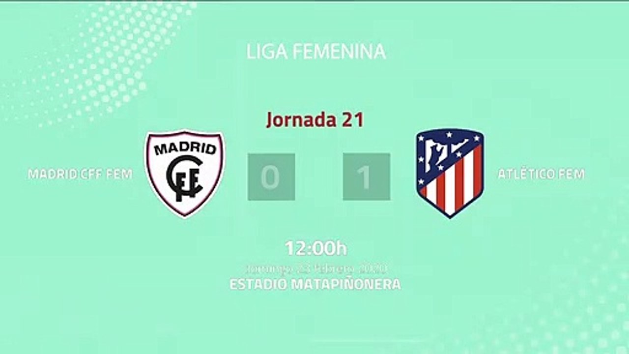 Resumen partido entre Madrid CFF Fem y Atlético Fem Jornada 21 Primera División Femenina