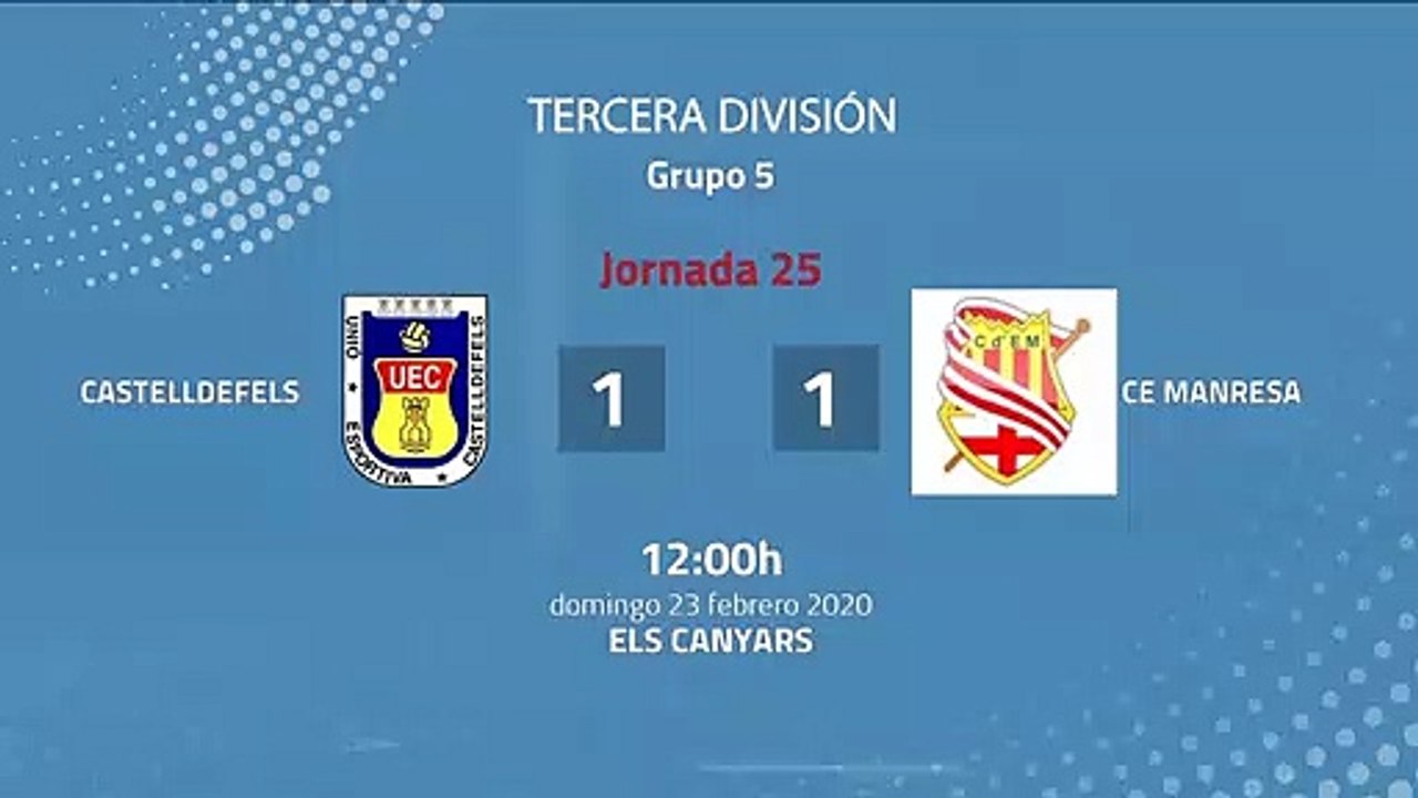 Resumen partido entre Castelldefels y CE Manresa Jornada 25 Tercera División