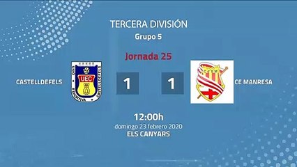 Resumen partido entre Castelldefels y CE Manresa Jornada 25 Tercera División