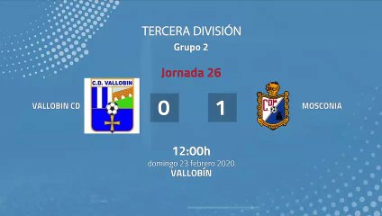 Resumen partido entre Vallobin CD y Mosconia Jornada 26 Tercera División