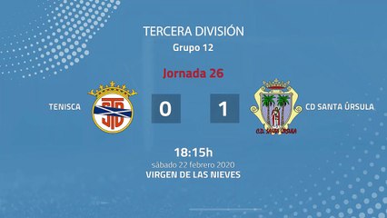Resumen partido entre Tenisca y CD Santa Úrsula Jornada 26 Tercera División